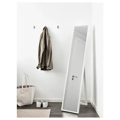 Podno ogledalo, bijela, 30x150 cm