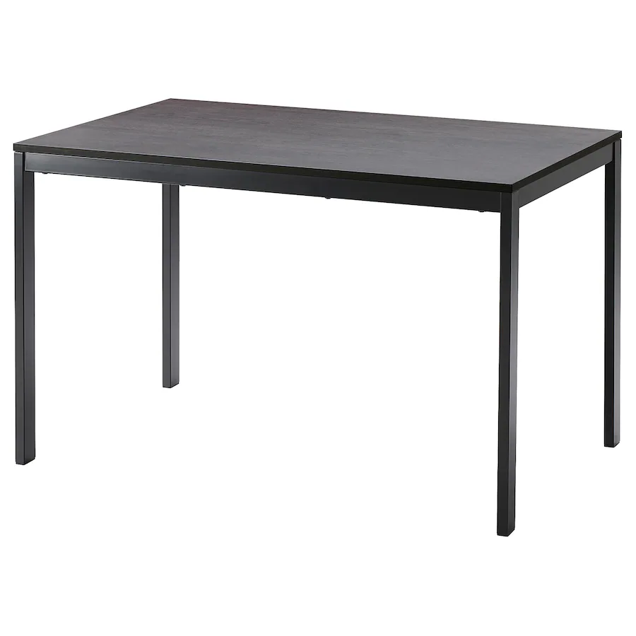 Produživi sto, crna/tamnosmeđa, 120/180x75 cm