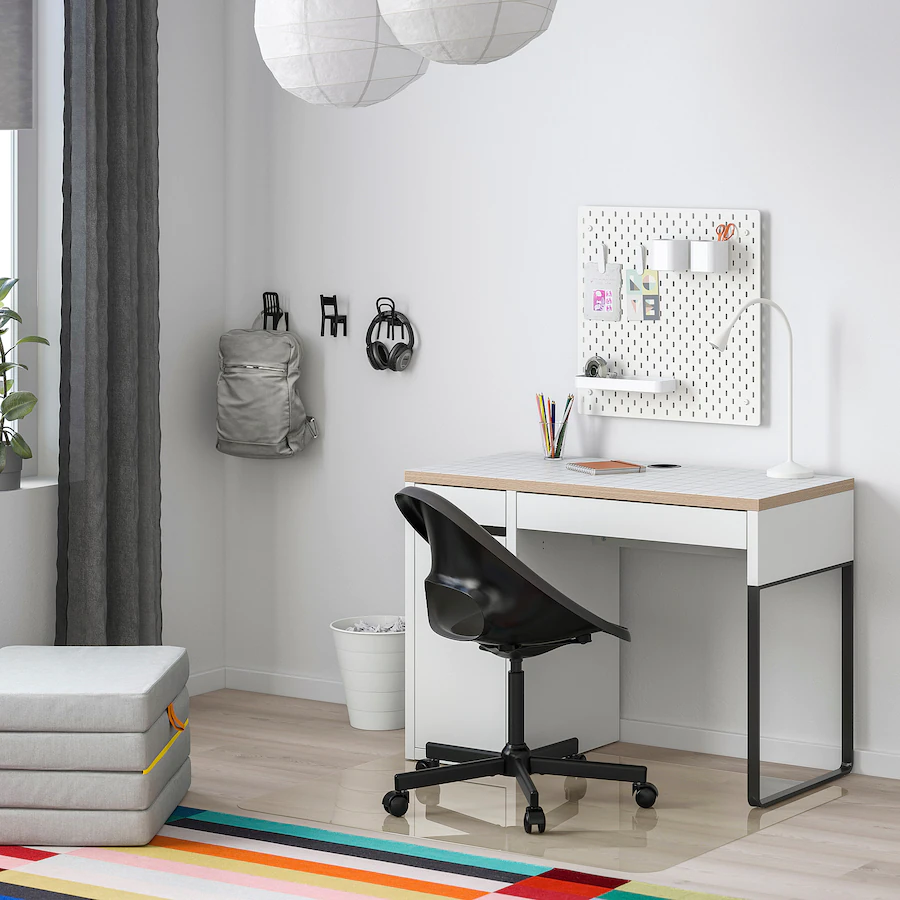 Radni sto, bijela/boja antracita, 105x50 cm