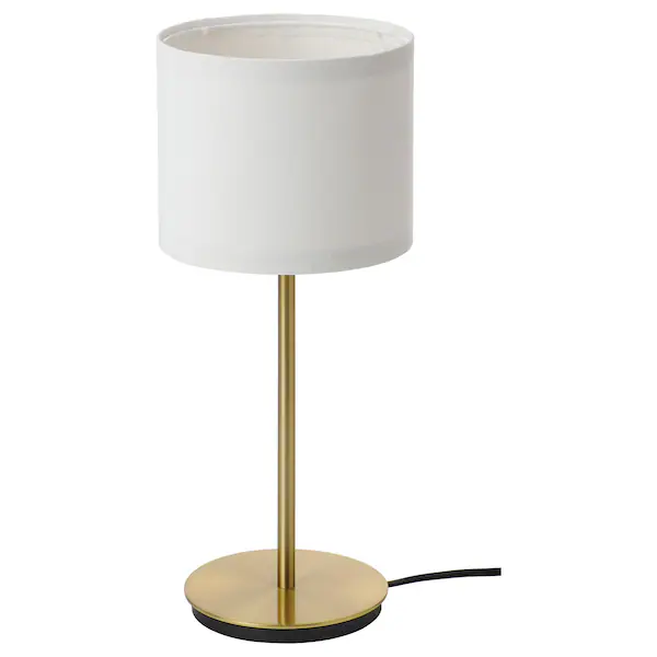 Stona lampa, bijela/mesing, 41 cm
