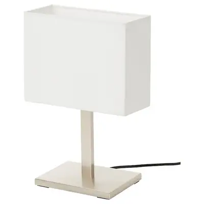 Stona lampa, niklovano/bijela, 36 cm