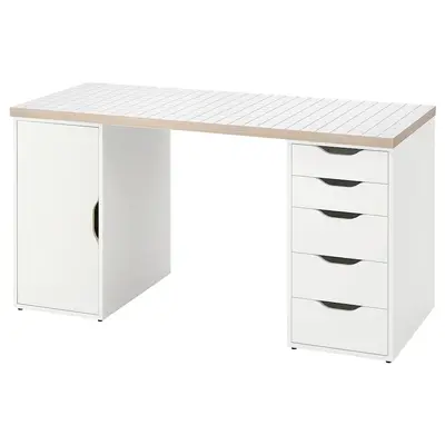 Radni sto, bijela/boja antracita, 140x60 cm
