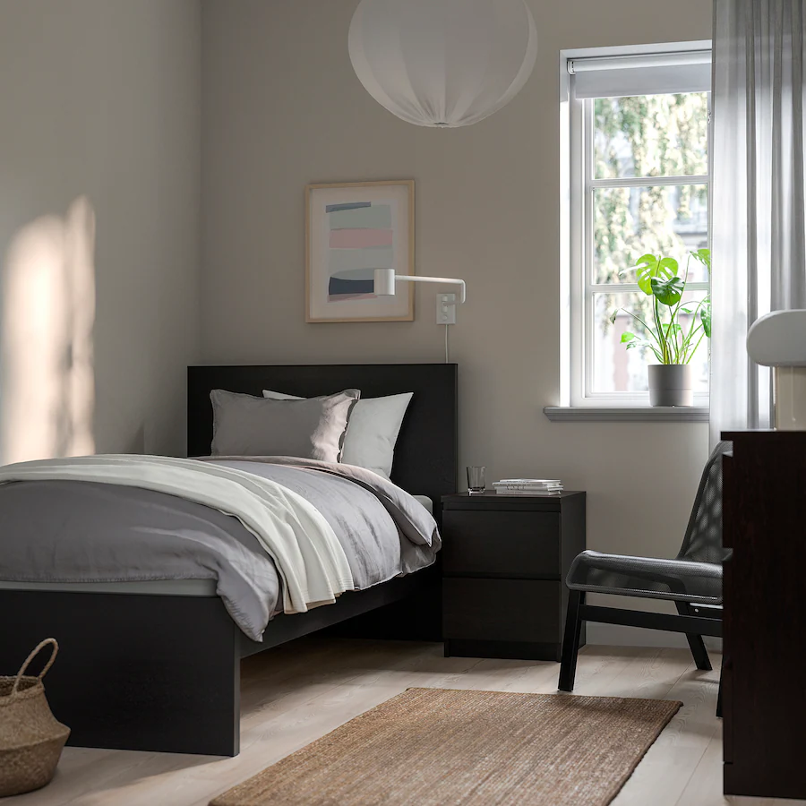 Okvir kreveta, visoki, crno-smeđa/Luröy, 90x200 cm