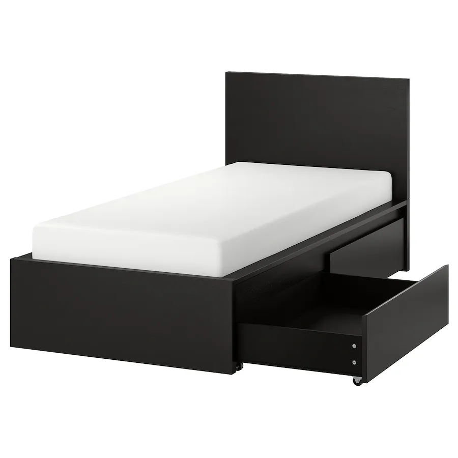Okvir kreveta,vis. s 2 kut. za odl., crno-smeđa/Luröy, 90x200 cm