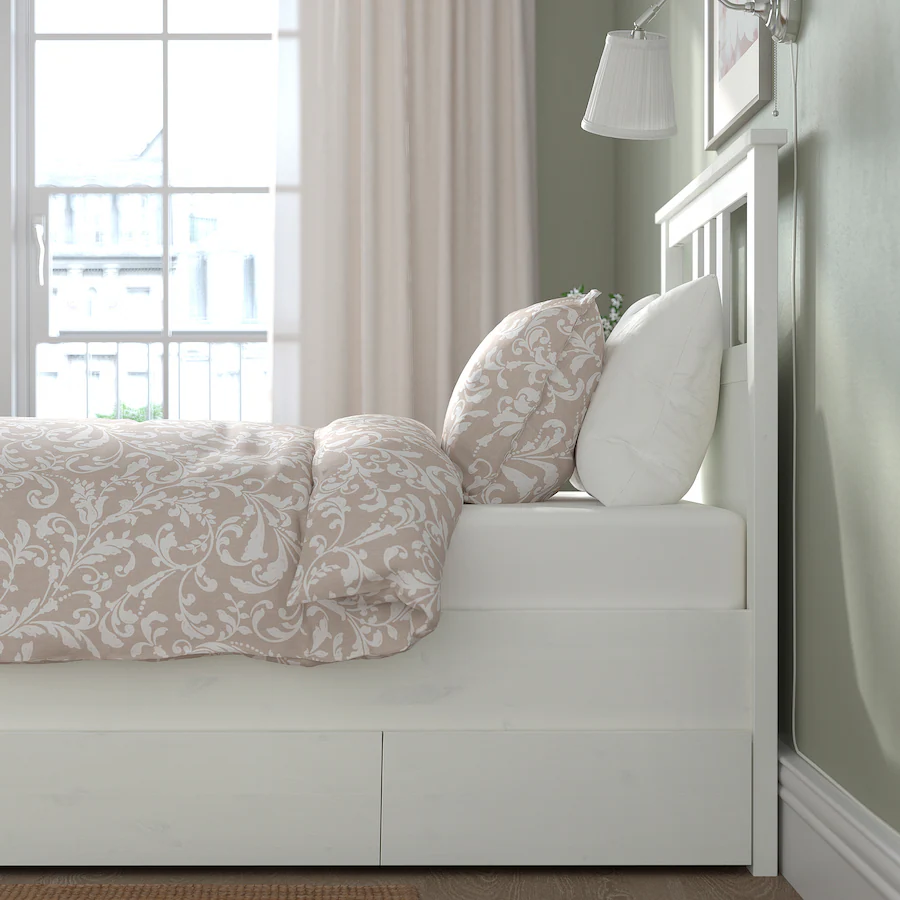 Okvir kreveta s 2 kut. za odlaganje, bijelo bajcovano/Luröy, 90x200 cm