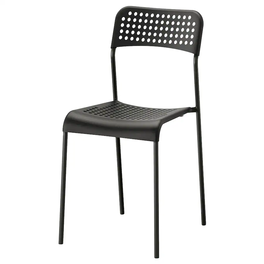 Sto i 4 stolice, bijela/crna, 125 cm