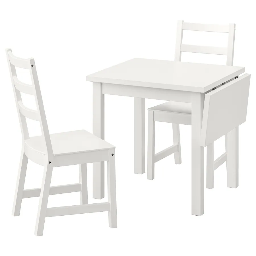 Sto i 2 stolice, bijela/bijela, 74/104x74 cm