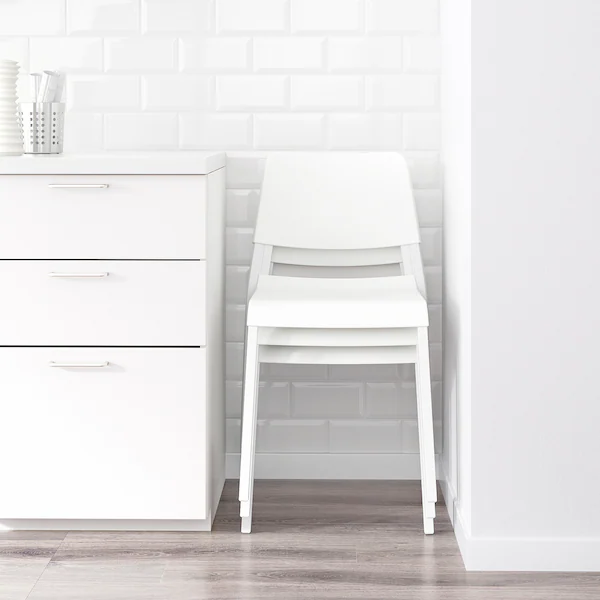 Sto i 2 stolice, bijela/bijela, 80/120 cm