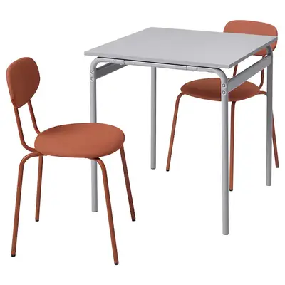 Sto i 2 stolice, siva/Remmarn crveno-smeđa, 67 cm