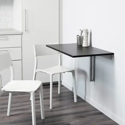 Zidni preklopni sto, smeđe-crna, 90x50 cm