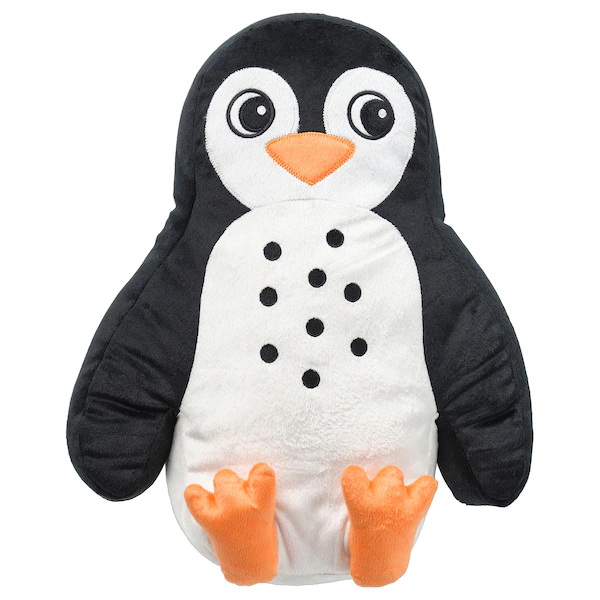 Jastučić, u obliku pingvina crna/bijela, 40x32 cm