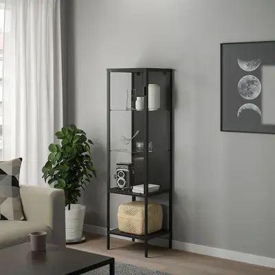 Vitrina, boja antracita, 42x37x155 cm