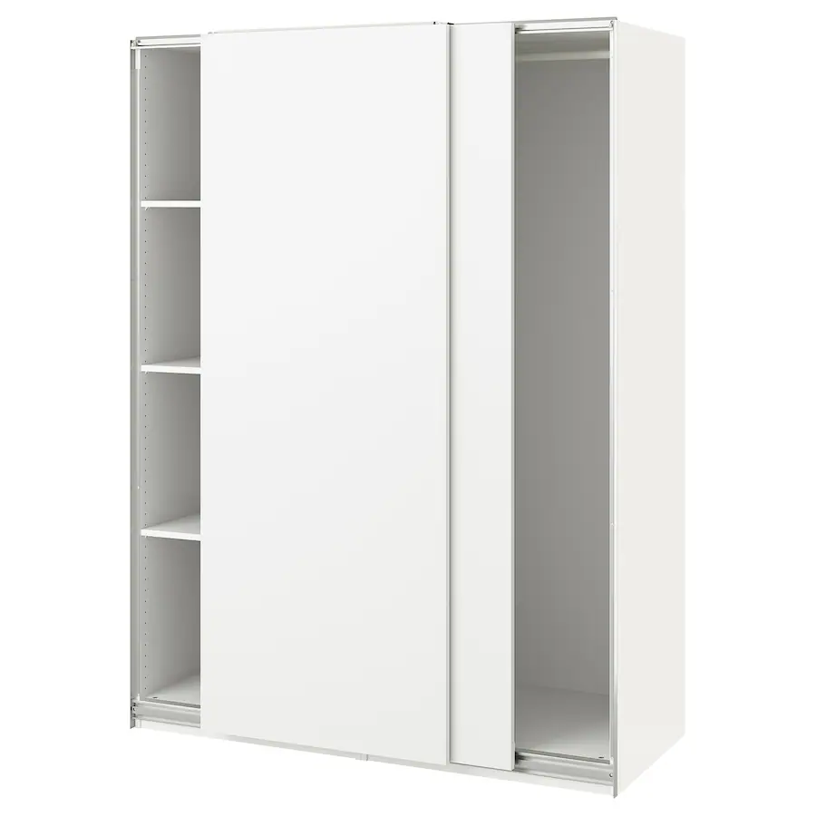 Garderober, bijela/bijela, 150x66x201 cm