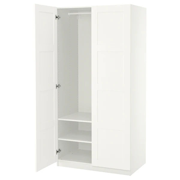 Garderober, bijela/bijela, 100x60x201 cm