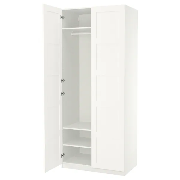Garderober, bijela/bijela, 100x60x236 cm