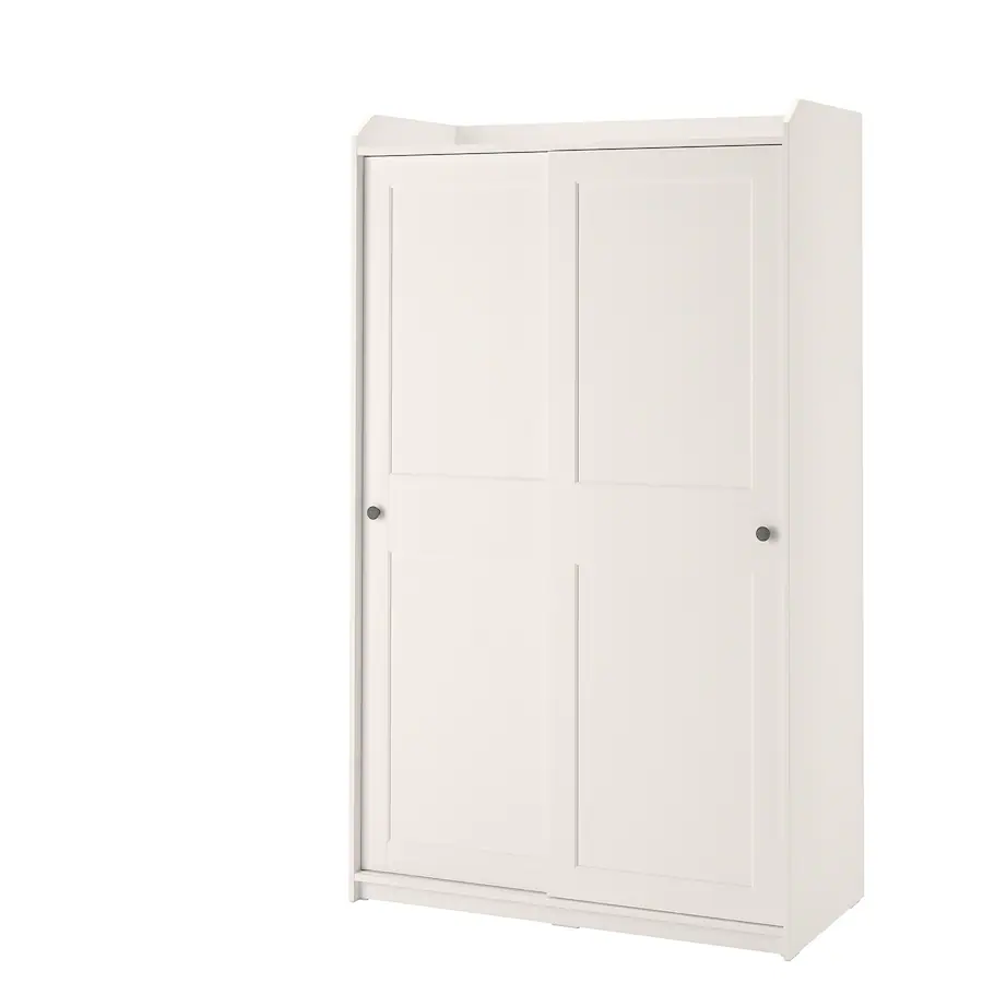 Garderober s kliznim vratima, bijela, 118x55x199 cm