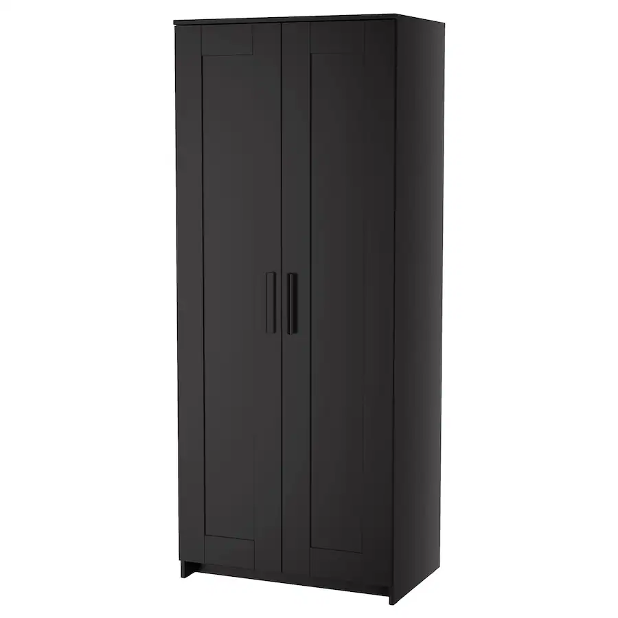 Garderober s 2 vrata, crna, 78x190 cm