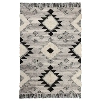 Tepih, ravno tkani, ručni rad/siva crna, 160x230 cm