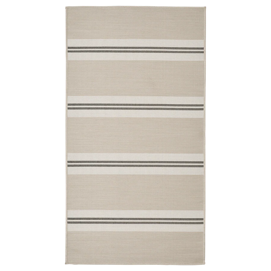 Ravno tkani tepih, unutra/spolja, bijela/bež/tamnosiva, 80x150 cm