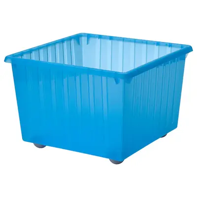 Kutija za odlaganje na točkiće, plava, 39x39 cm