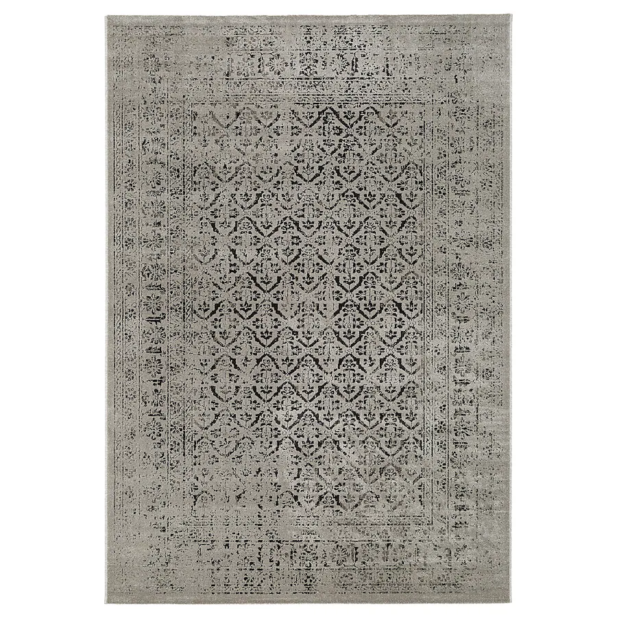 Tepih, niski flor, siva starinsko/cvJetni dezen, 160x230 cm
