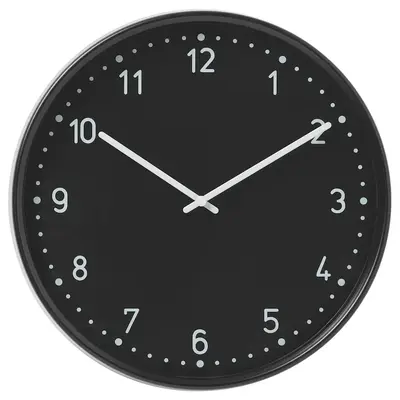 Zidni sat, niski napon/crna, 38 cm