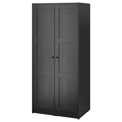 Garderober s 2 vrata, crno-smeđa, 79x176 cm