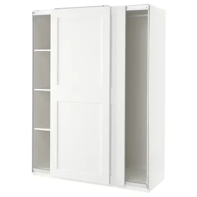 Garderober, bijela/bijela, 150x66x201 cm