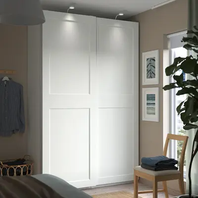 Garderober, bijela/bijela, 150x66x236 cm