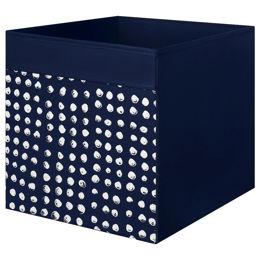 Kutija, tamnoplava/bijela, 33x38x33 cm
