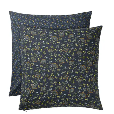Navlaka za jastučić, set od 2 komada, tamnoplava/cvjetna šara, 50x50 cm