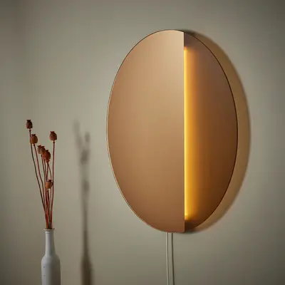 LED lampa za zid/ogledalo, podesivog intenziteta/bronzana okruglo