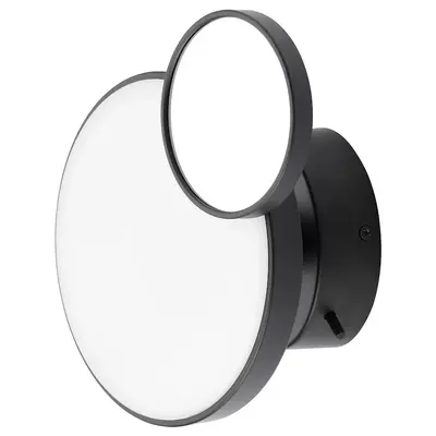 LED zidna lampa s ogledalom, podesivog intenziteta matirano/crna, 20 cm