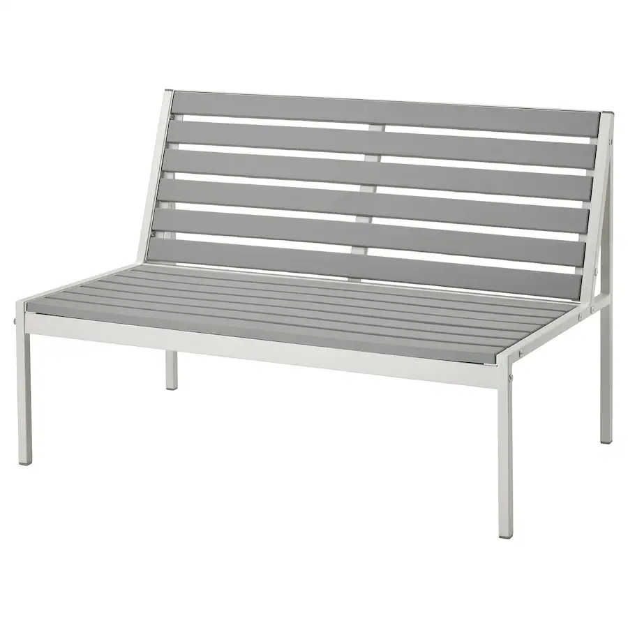 Sofa dvosjed,spolja, bijela/siva, 100x59x67 cm