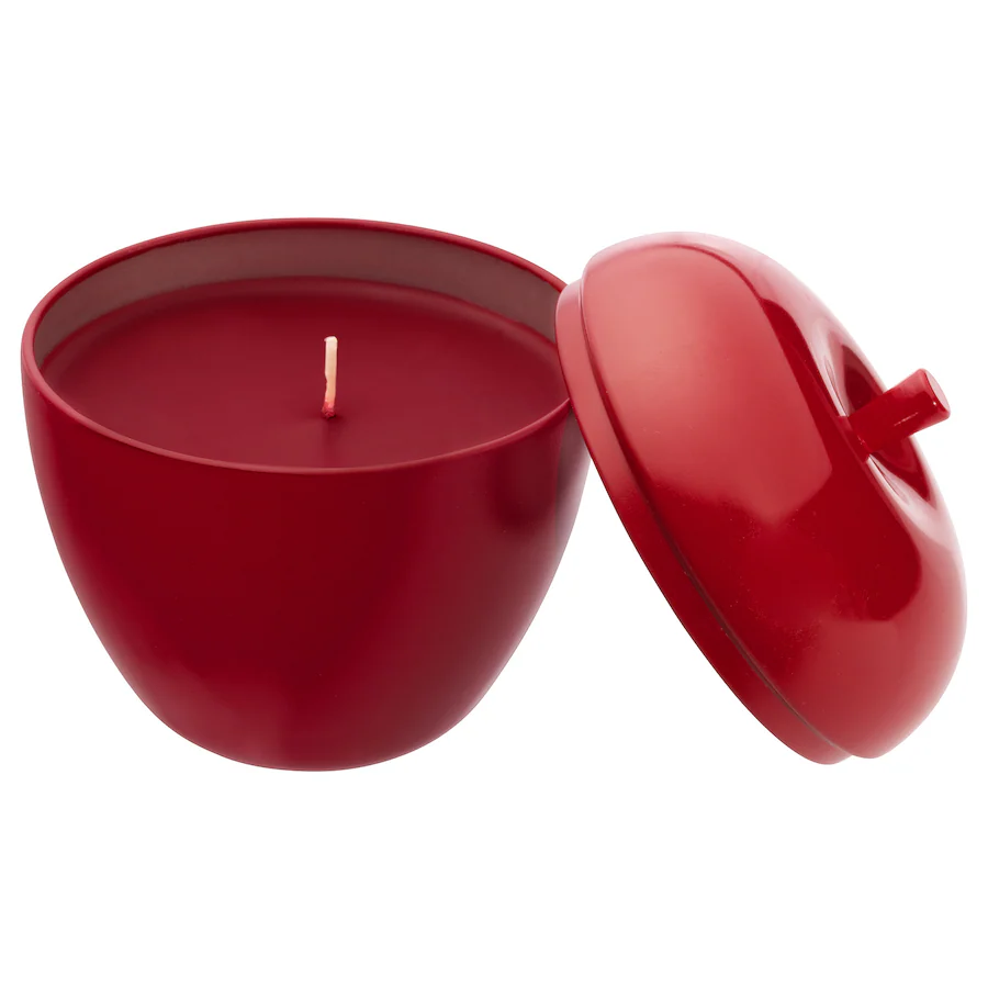Mirisna svijeća u konzervi, oblik jabuke/zimske jabuke crvena, 24 h