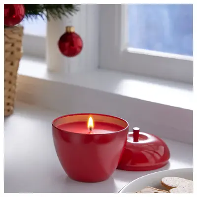Mirisna svijeća u konzervi, oblik jabuke/zimske jabuke crvena, 24 h