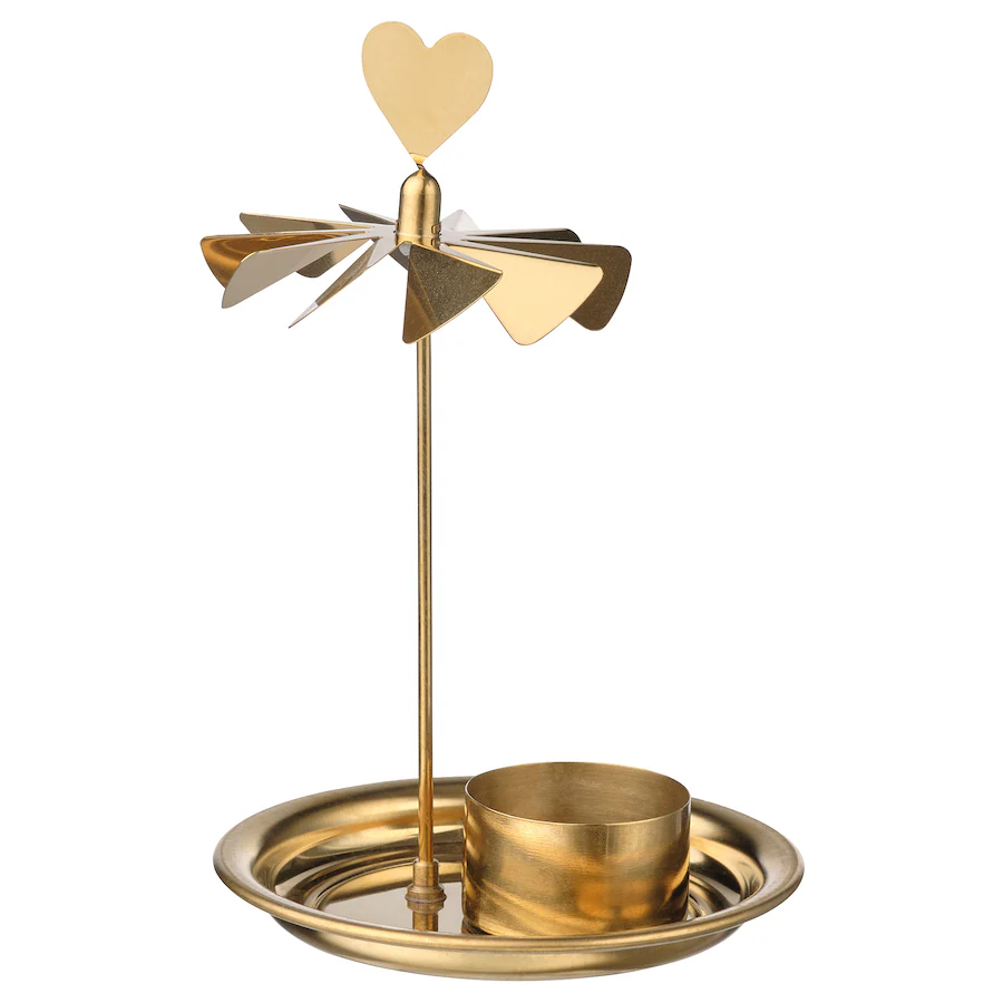 Držač za čajnu svjećicu, zlatna, 17 cm