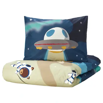 Jorganska navlaka i jastučnica, svemir/plava, 150x200/50x60 cm