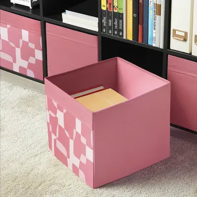 Kutija, roze/bijela, 33x38x33 cm