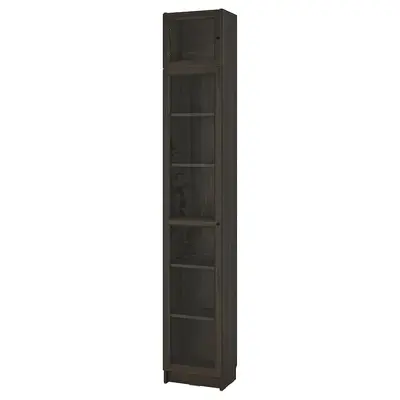 Biblioteka sa stak.vratima/dod.elem, tamnosmeđa im. hrastovine, 40x30x237 cm