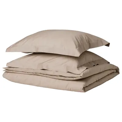Jorganska navlaka i 2 jastučnice, sivo-bež, 200x200/50x60 cm