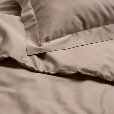 Jorganska navlaka i 2 jastučnice, sivo-bež, 200x200/50x60 cm