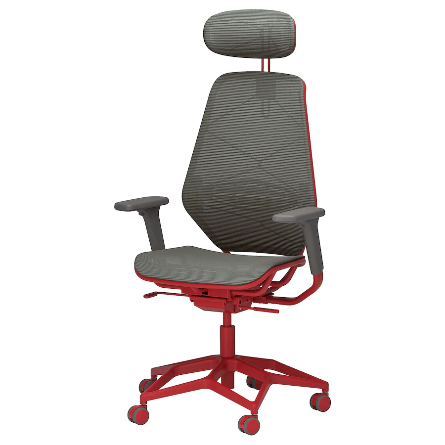 Gejmerska stolica, siva/crvena