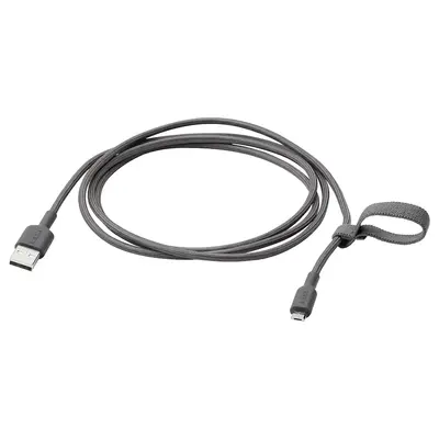 Kabl USB-A - mikro USB, tamnosiva, 1.5 m