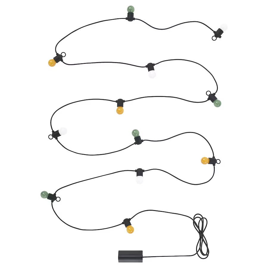 LED lanac s 12 sijalica, na baterije/napolju raznobojno