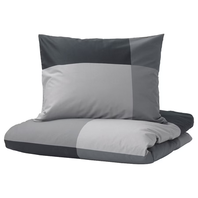 Jorganska navlaka i jastučnica, crna, 150x200/50x60 cm