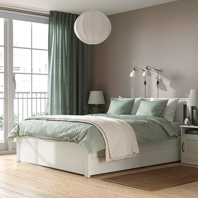 Okvir kreveta s 2 kut. za odlaganje, bijela/Luröy, 160x200 cm