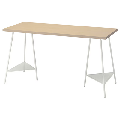 Radni sto, breza/bijela, 140x60 cm