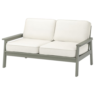 Sofa dvosjed,spolja, sivo bajcovano/Järpön/Duvholmen bijela, 139x81x89 cm