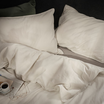 Jorganska navlaka i jastučnica, svijetla sivobež, 150x200/50x60 cm